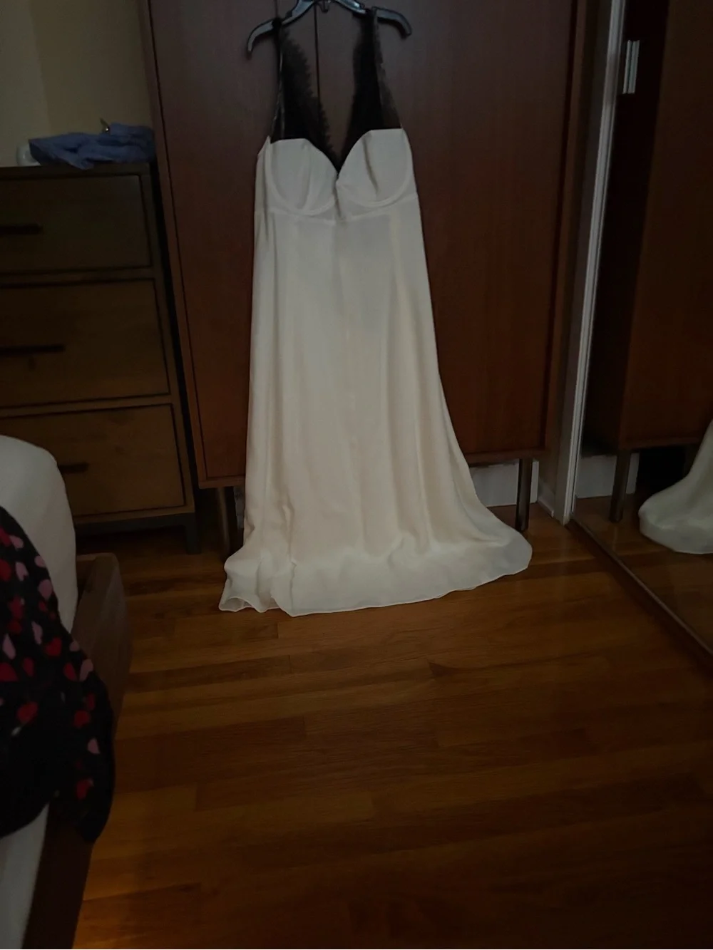 J. Crew Cream Maxi Dress with Black Lace Bodice